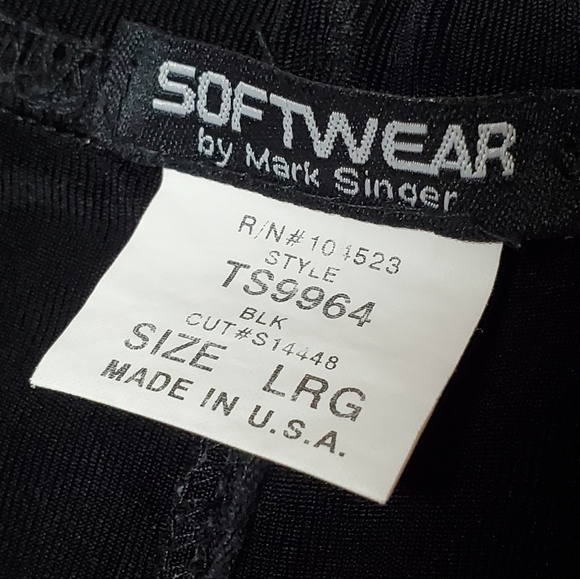 Vintage 80s Softwear Mark Singer Black Slinky Crepe High Rise Palazzo Pants L - Picture 10 of 11